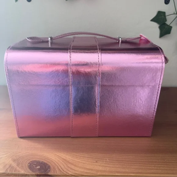 Ulta Beauty Pink Cosmetic Case with Eyeshadow Palettes & Brushes